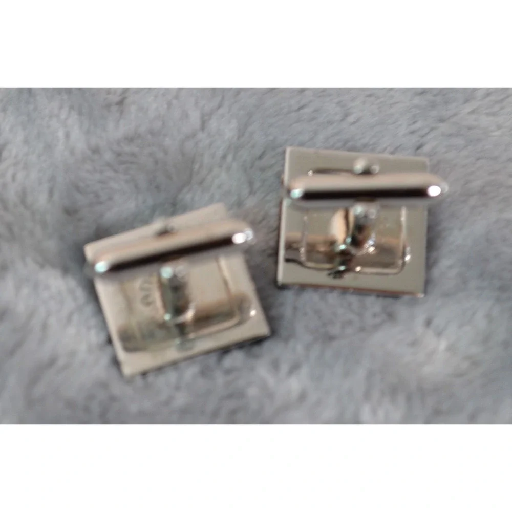 Vintage Swank Silver Tone Cuff Links with Monogrammed 